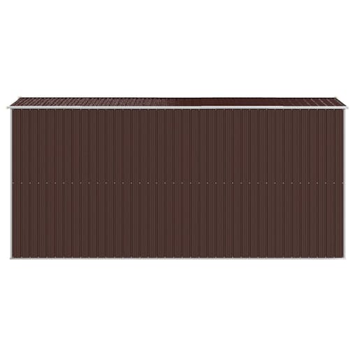NNEVL Garden Shed Dark Brown 192x440x223 cm Galvanised Steel