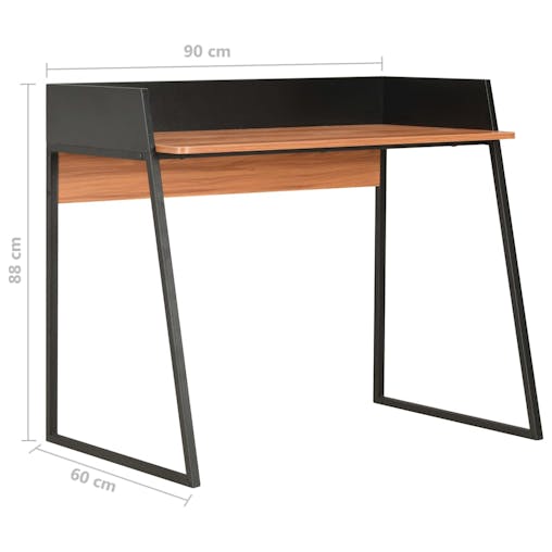 NNEVL Desk Black and Brown 90x60x88 cm