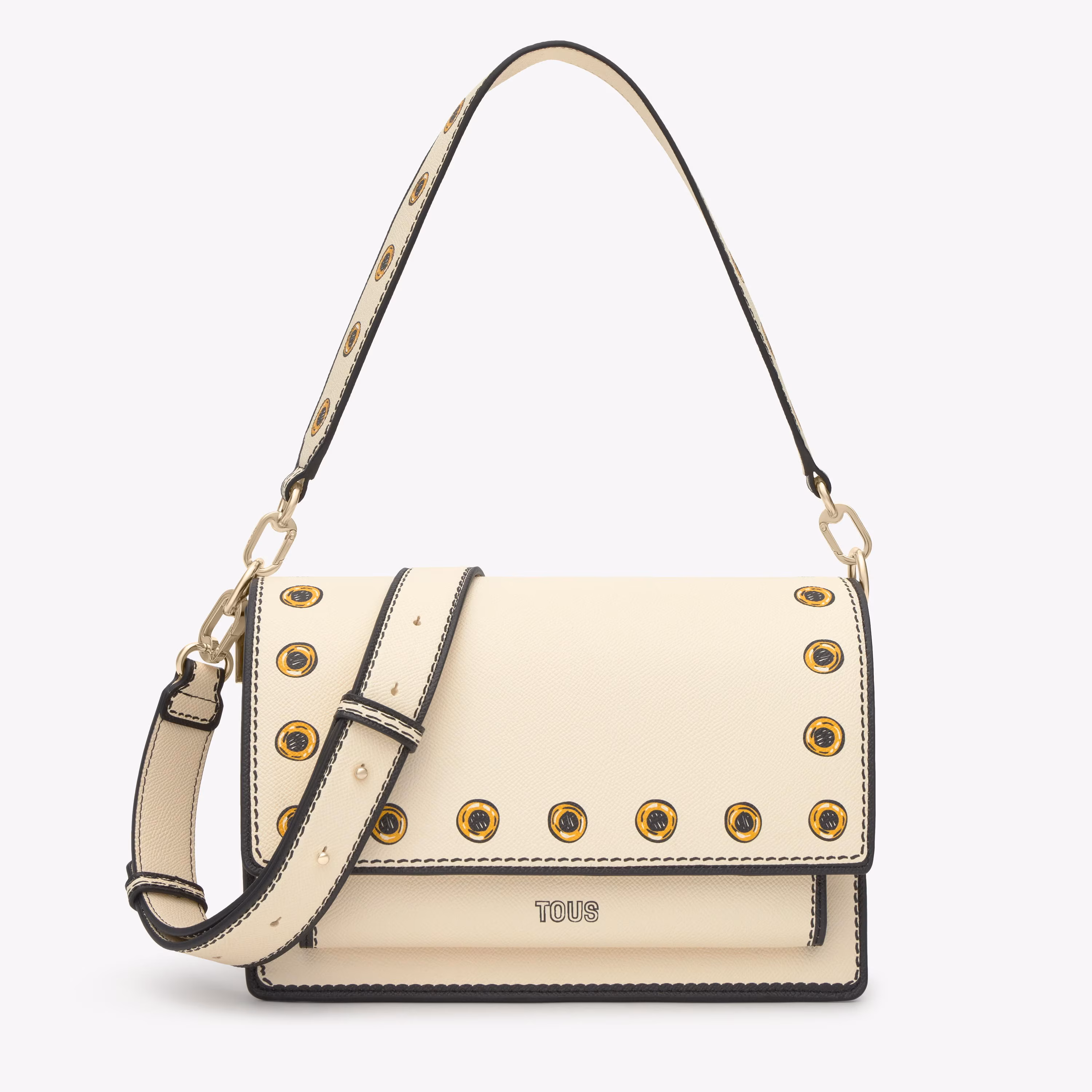 Bandolera mediana beige Audree Trampantojo