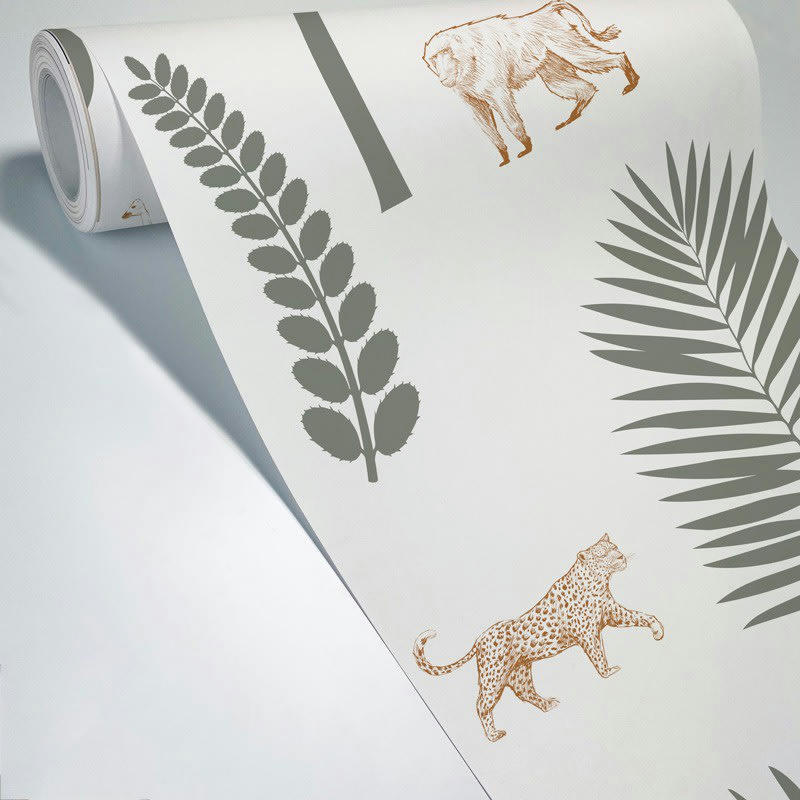 SAVANE - Papier Peint Raccordable L144xH270cm Multicolore Animaux