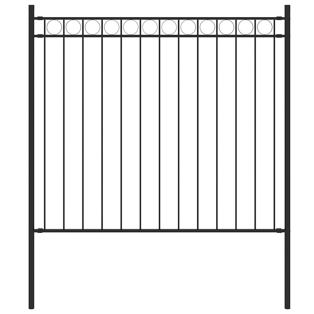 Panel Ogrodzeniowy Ogrodzenie Płot Stal 1,81x0,8 m Czarny