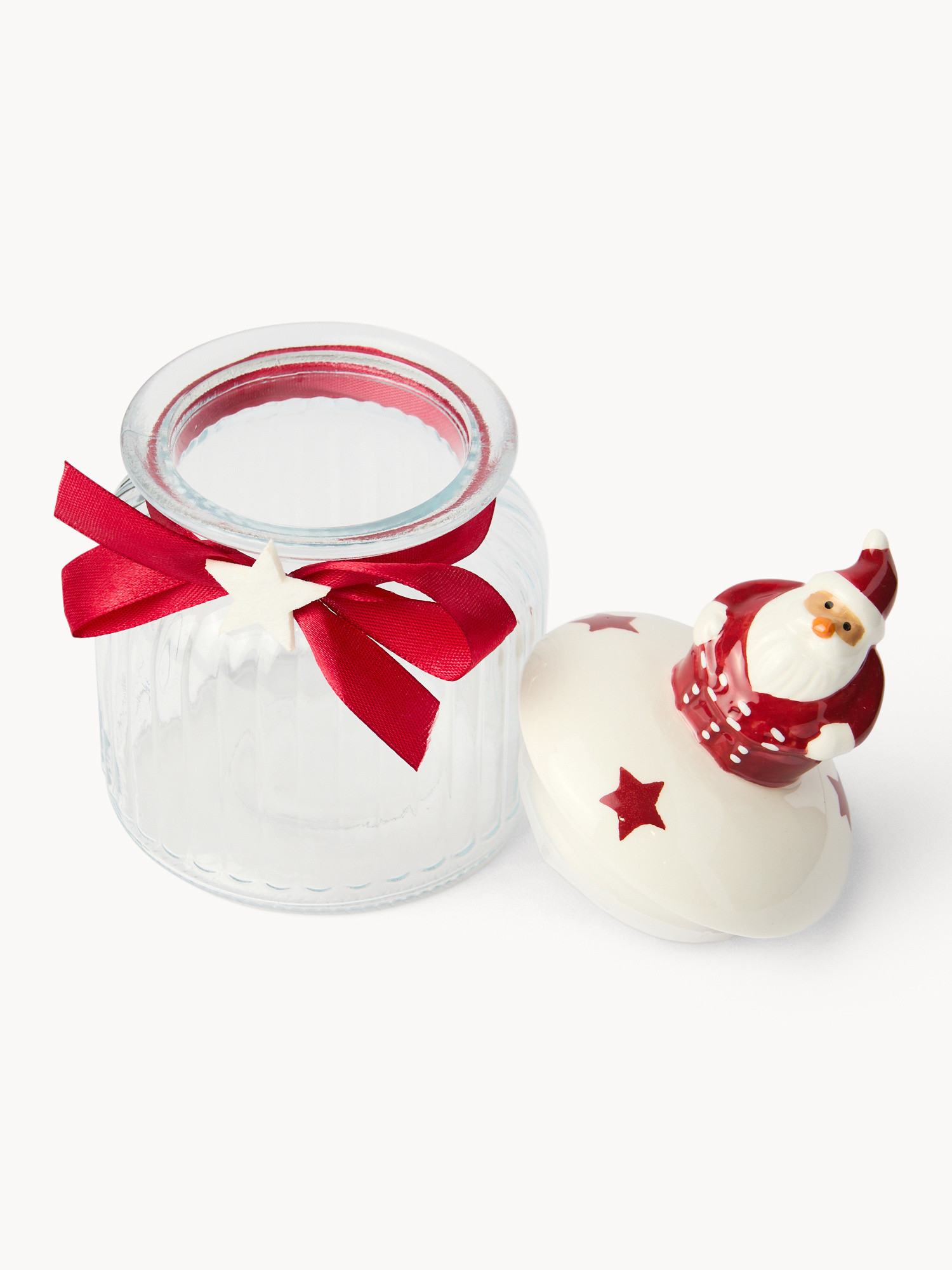 Barattolo in vetro con tappo a Babbo Natale