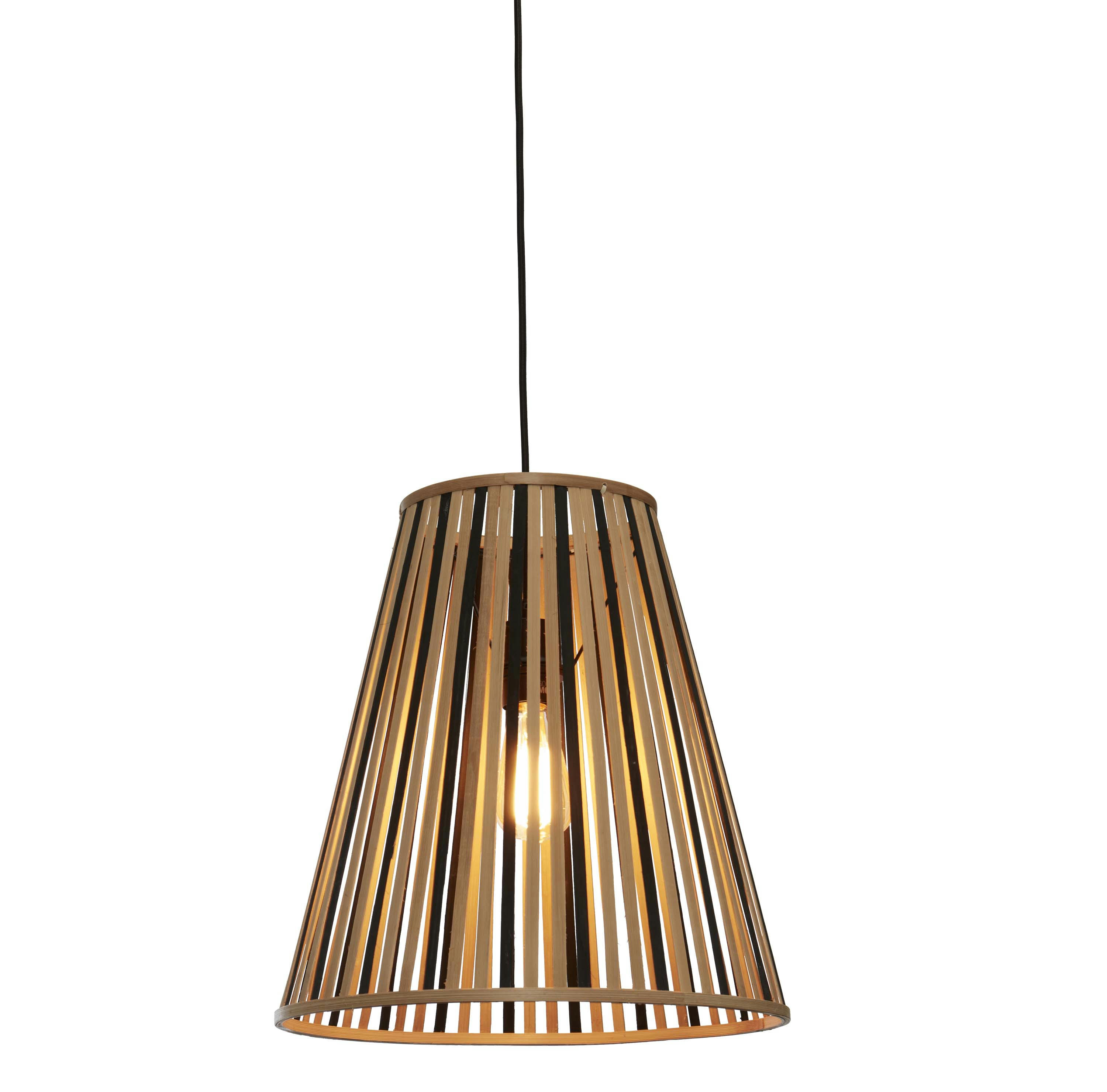 MERAPI - Suspension bambou  naturel/noir, h. 42cm