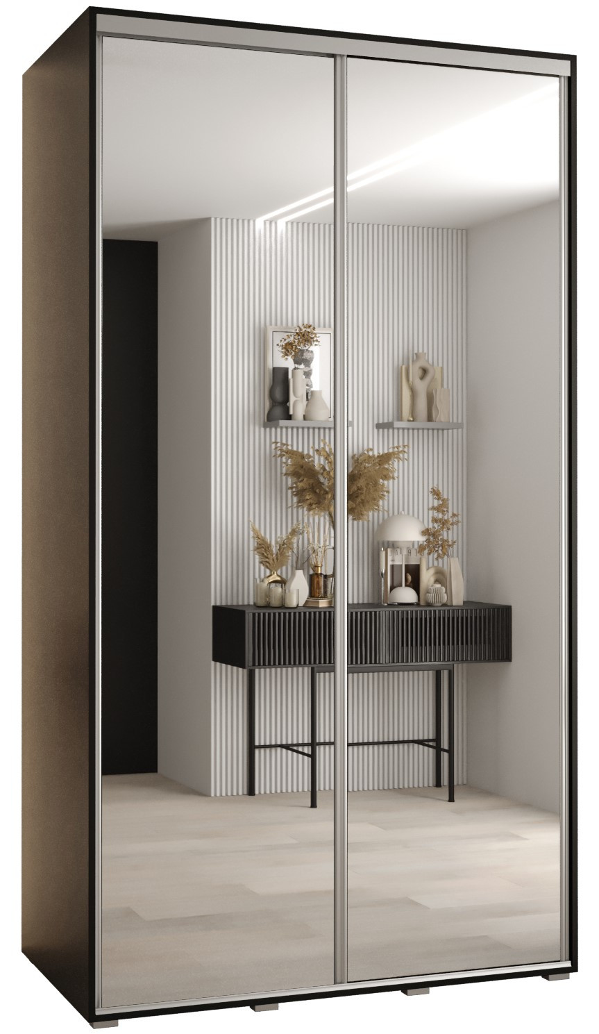 Szafa przesuwna 60 Cannes 2 140 czarny czarny srebrny