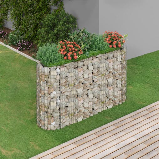 NNEVL Gabion Raised Bed Galvanised Iron 190x50x100 cm