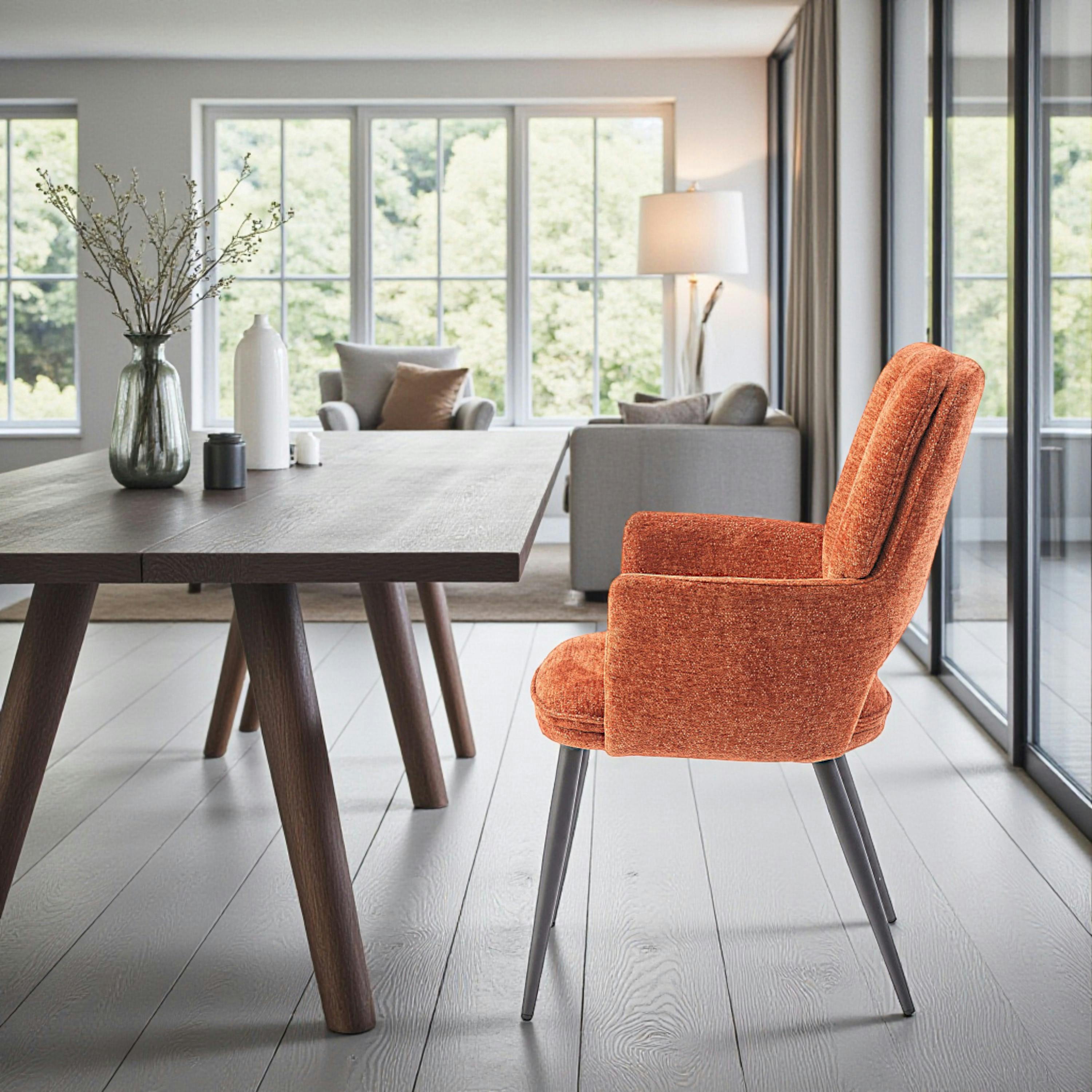 Fauteuil de table rouille à dossier ouvert (lot de 2) LIGURIE