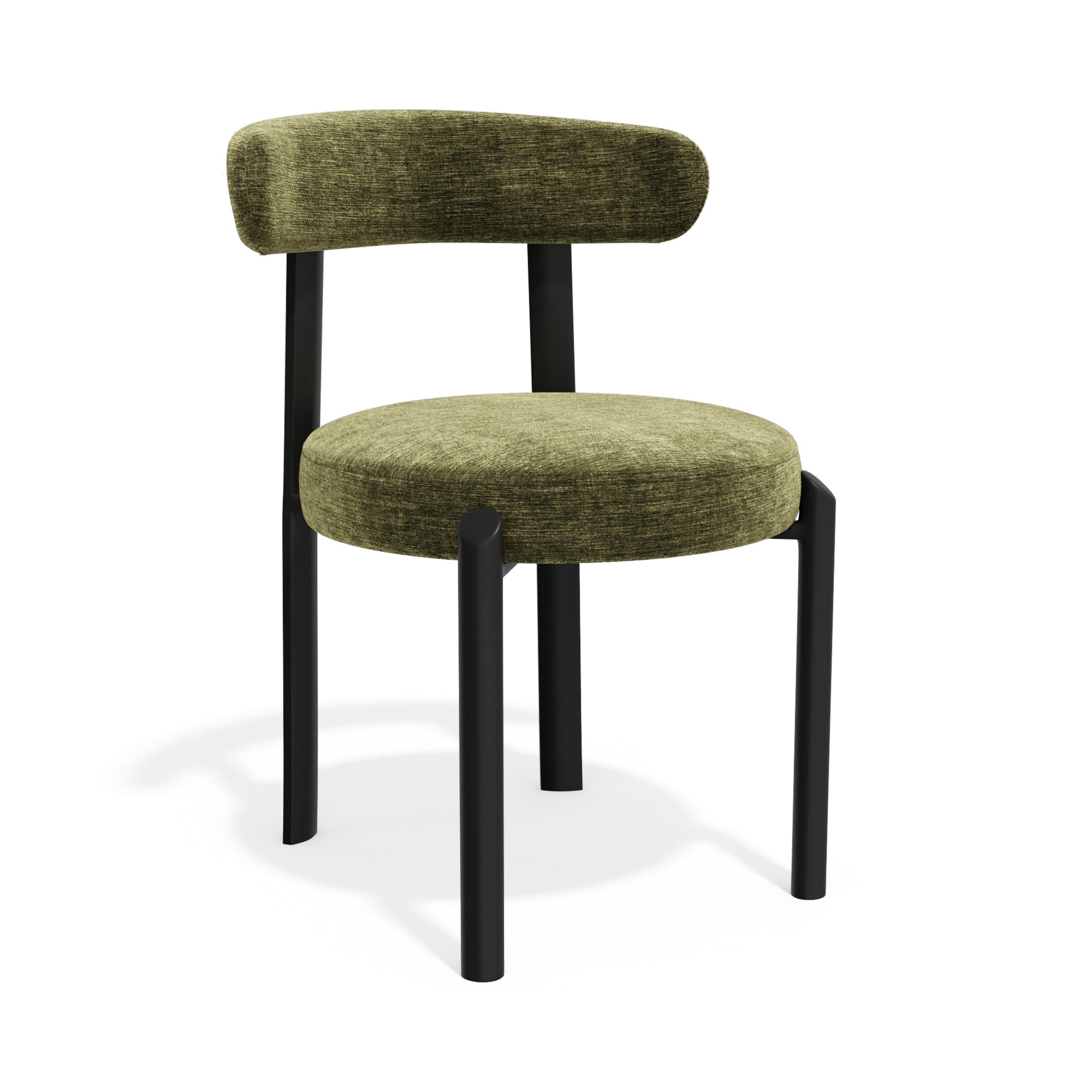 Premium Interiors - Set van 2 stoelen NOMA - zacht aanvoelende geweven stof vintage groen 56cm