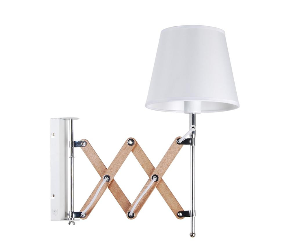 Kinkiet MITO lampa chrom 1x40w e27 abażur biały
