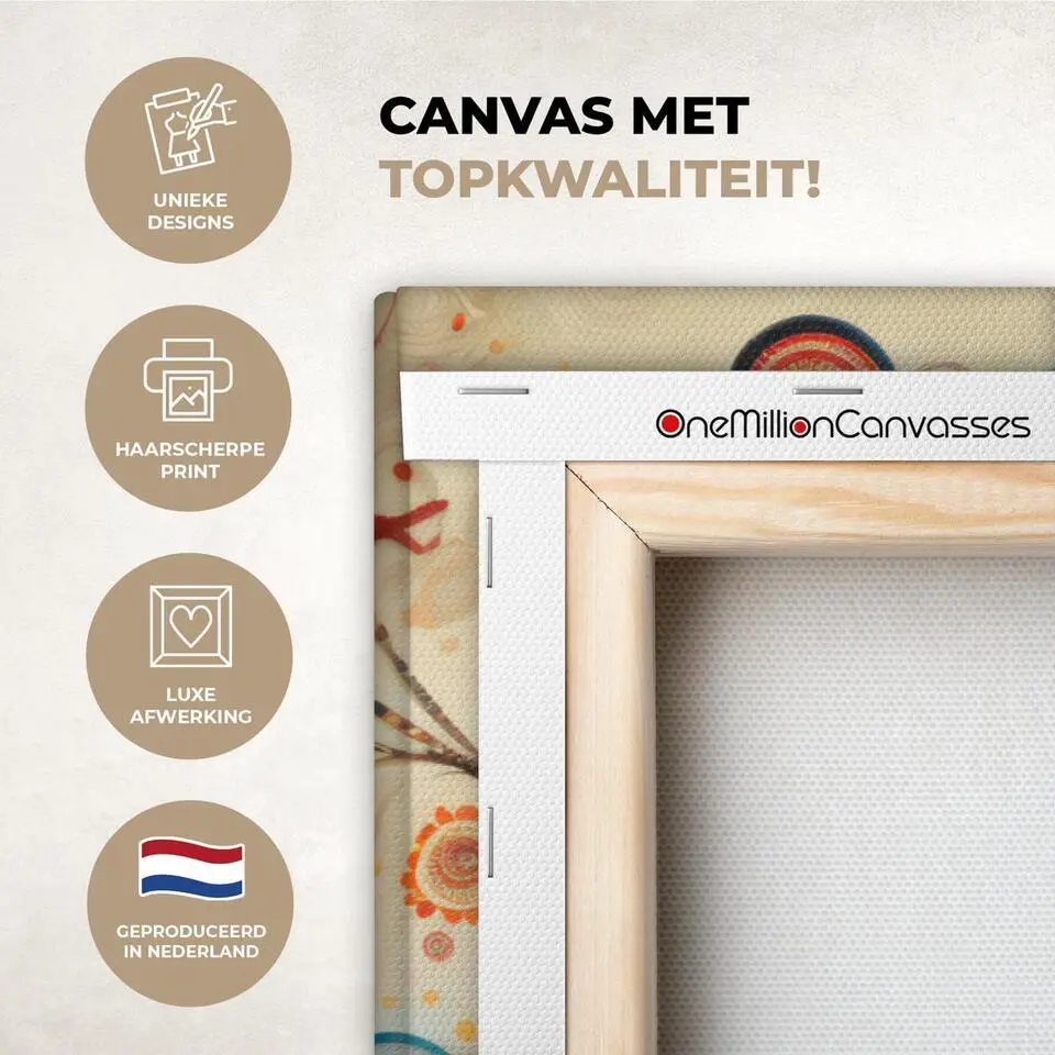 MuchoWow Canvas Schilderij 120x80cm Boom Tree of life Kleur