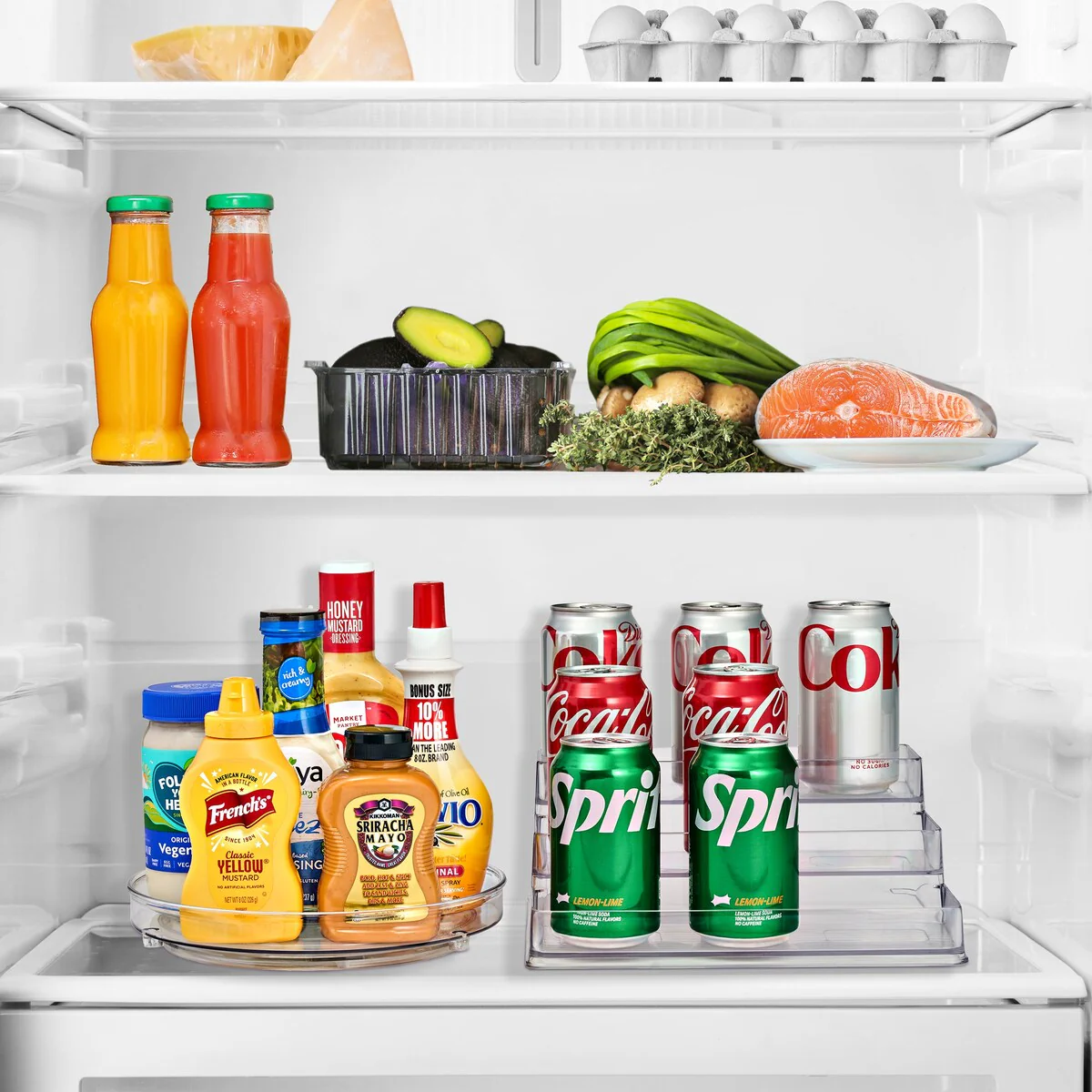 Sorbus Spices Organizer Set with Lazy Susan and 3-Tier Spice Shelf - 10 L x 9.25 W x 4 H