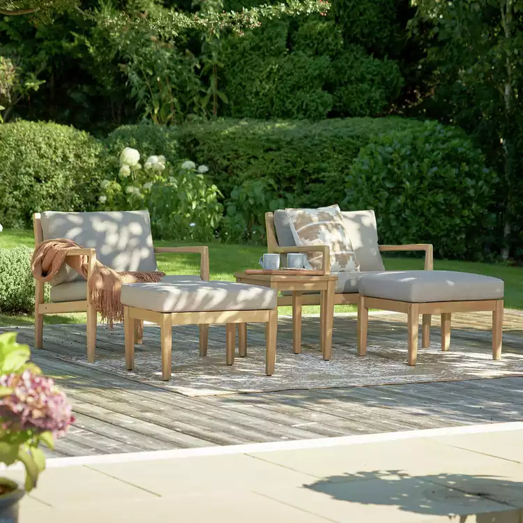 Pacific Malta 2 Seater Wooden Garden Bistro Set with Stools