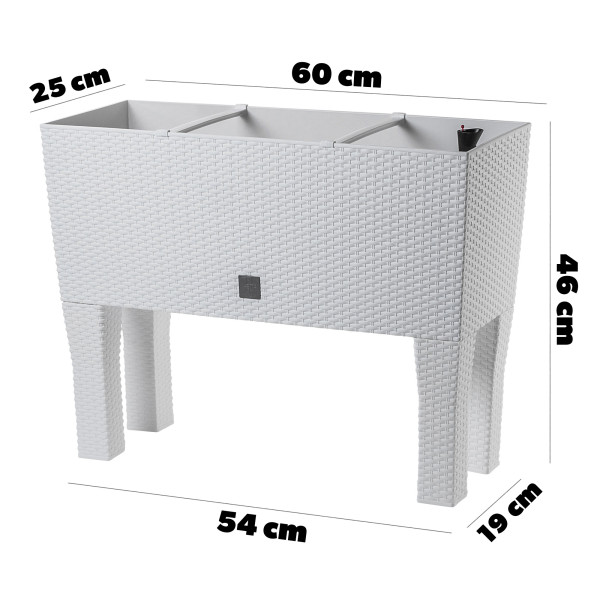 Kadax Donica Skrzynka 60cm Wkład Na Nóżkach Biała