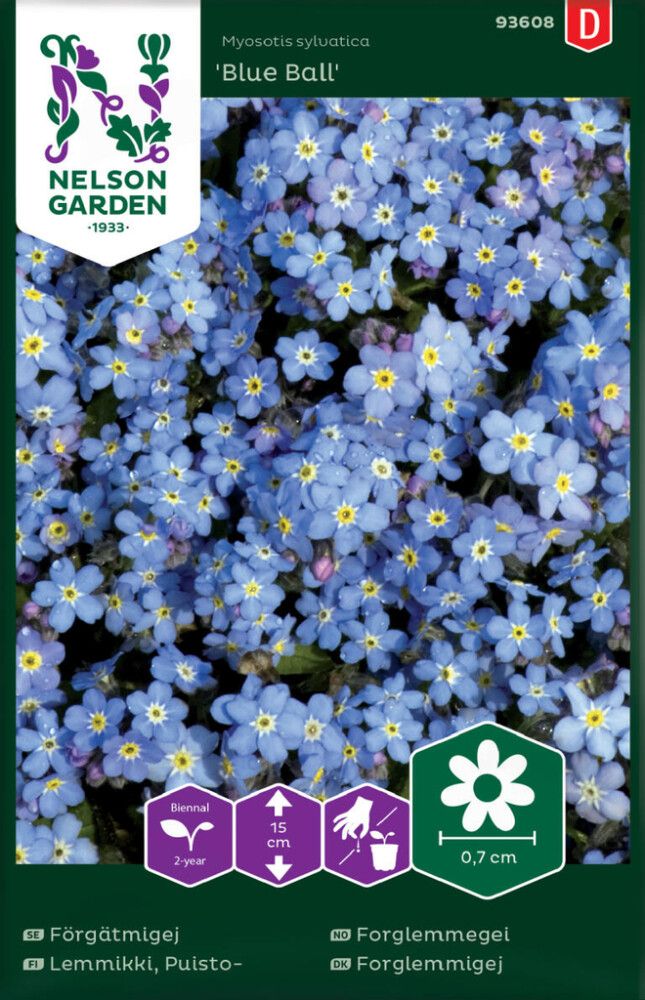 BLOMSTERFRØ NELSON GARDEN FORGLEMMEGEI BLUE BALL