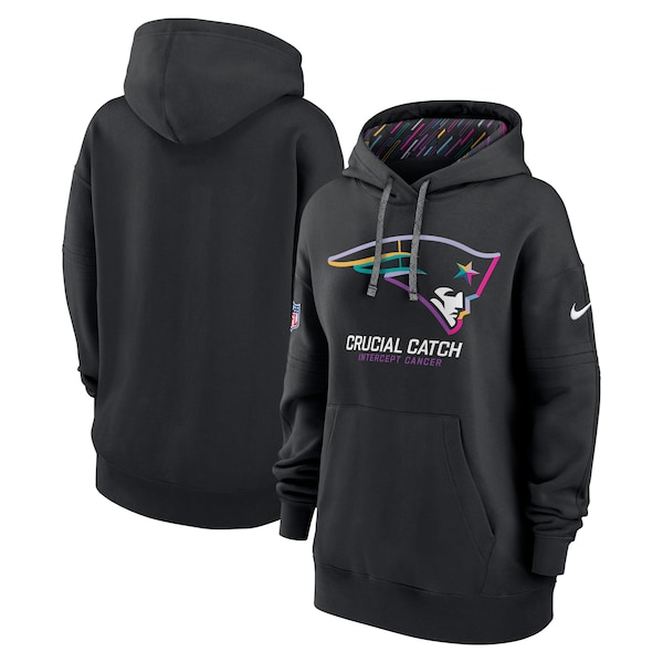 New England Patriots Nike Women's 2024 NFL Crucial Catch Club Pullover Hoodie - Black