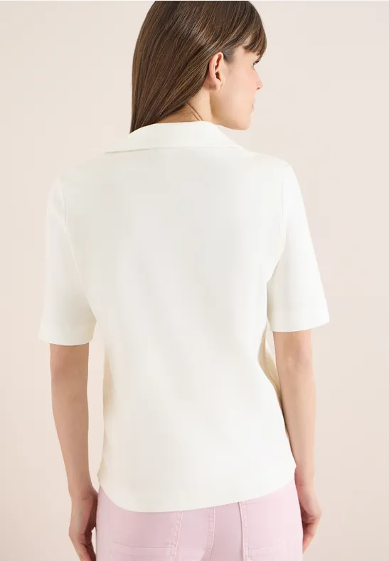 Kurzarm Poloshirt in Unifarbe