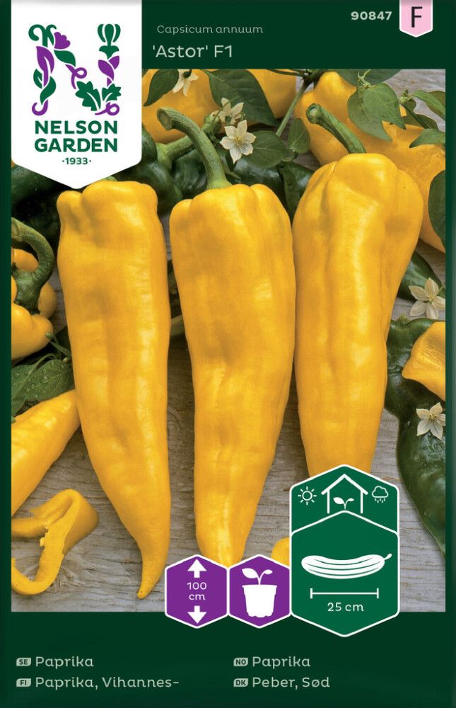 GRØNNSAKSFRØ NELSON GARDEN PAPRIKA ASTOR F1