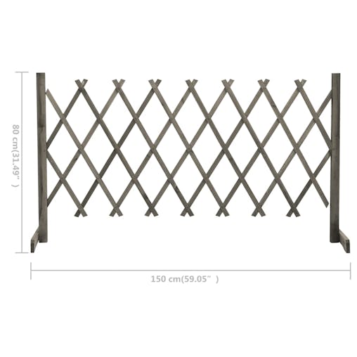 NNEVL Garden Trellis Fence Grey 150x80 cm Solid Firwood