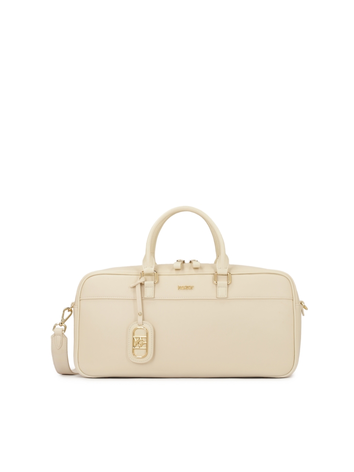 Oblong cream handbag with two straps