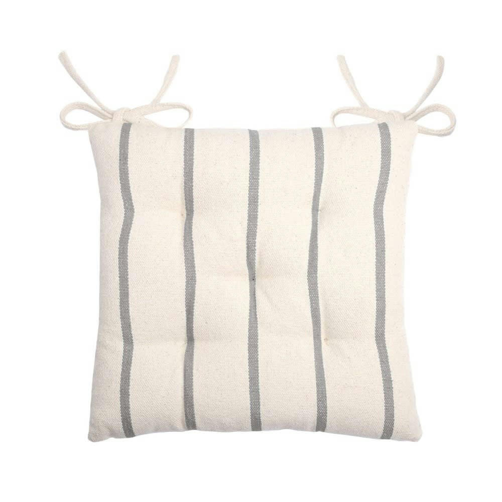 ST TROP - Galettes de chaise 5 points anthracite coton 40x40cm - Lot de 4