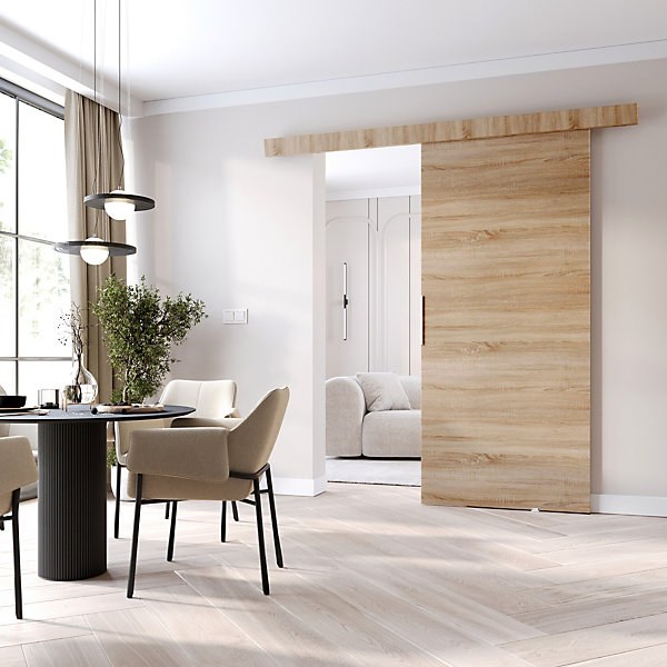 MINIO go for it, porte coulissante CLEAN A 96 cm portes de chambre, Chêne Sonoma