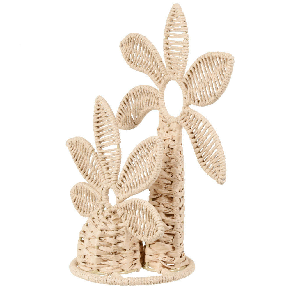 PALMITA - Statuette palmiers en papier et métal marron H31