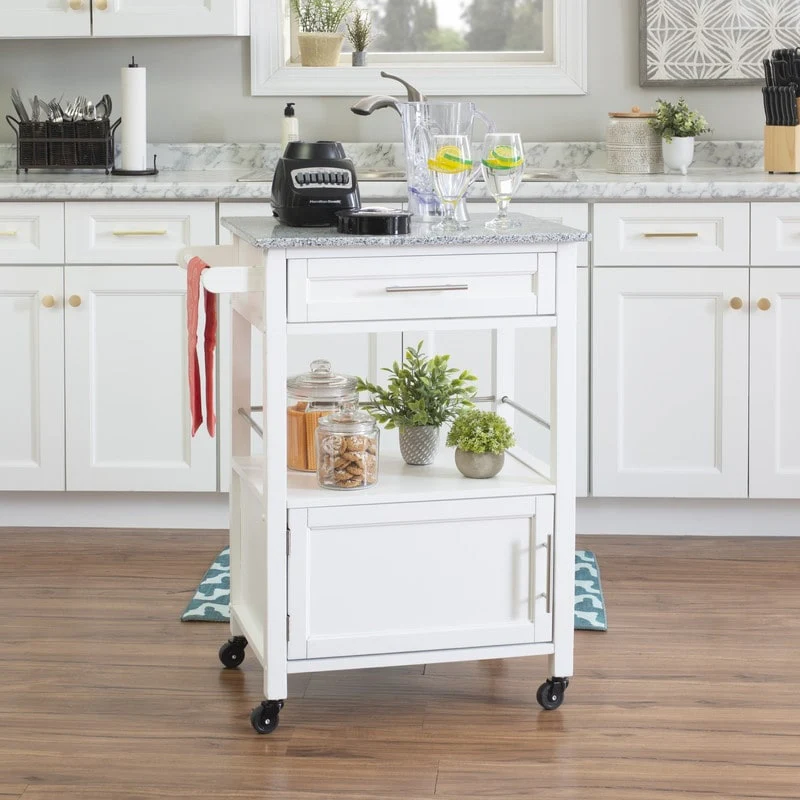 Elaine Mobile Kitchen Cart with Granite Top