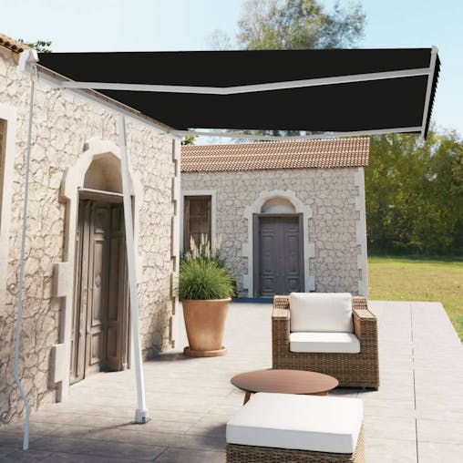 NNEVL Freestanding Manual Retractable Awning 300x250 cm Anthracite