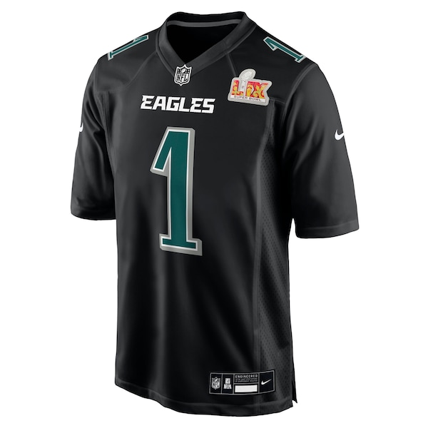 Jalen Hurts Philadelphia Eagles Nike Super Bowl LIX Fashion Game Player Jersey - Carbon Black