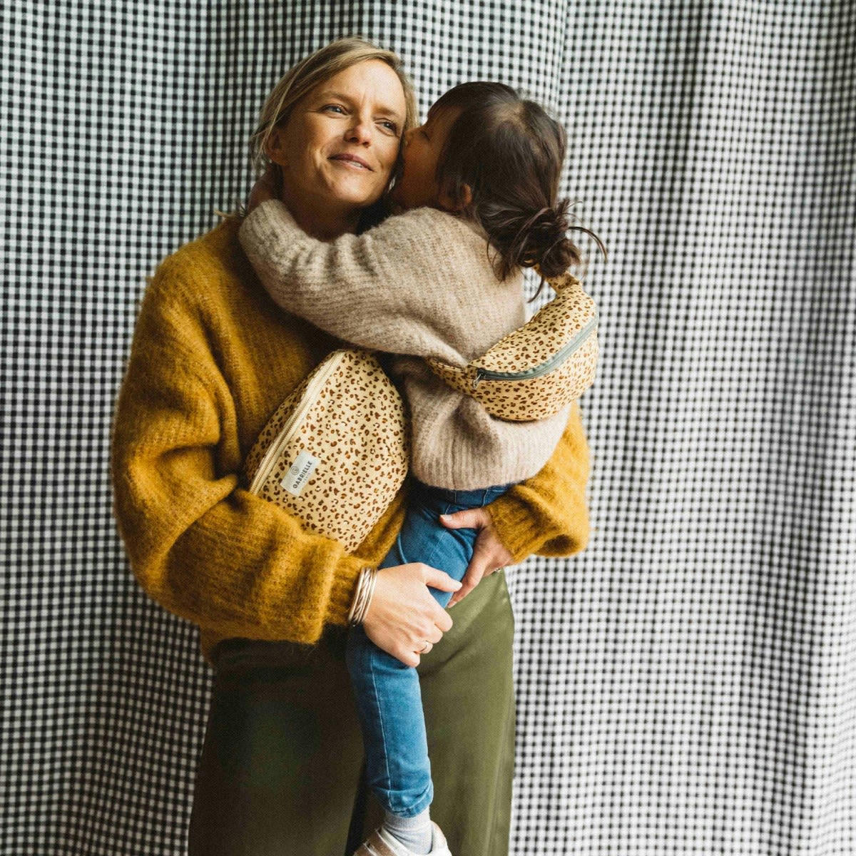 HÔTEL PARTICULIER - Sac banane en coton imprimé léopard beige 30x15x8