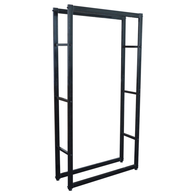 Range-bûches noir 150 x 80 x 25 cm PRACTO HOME