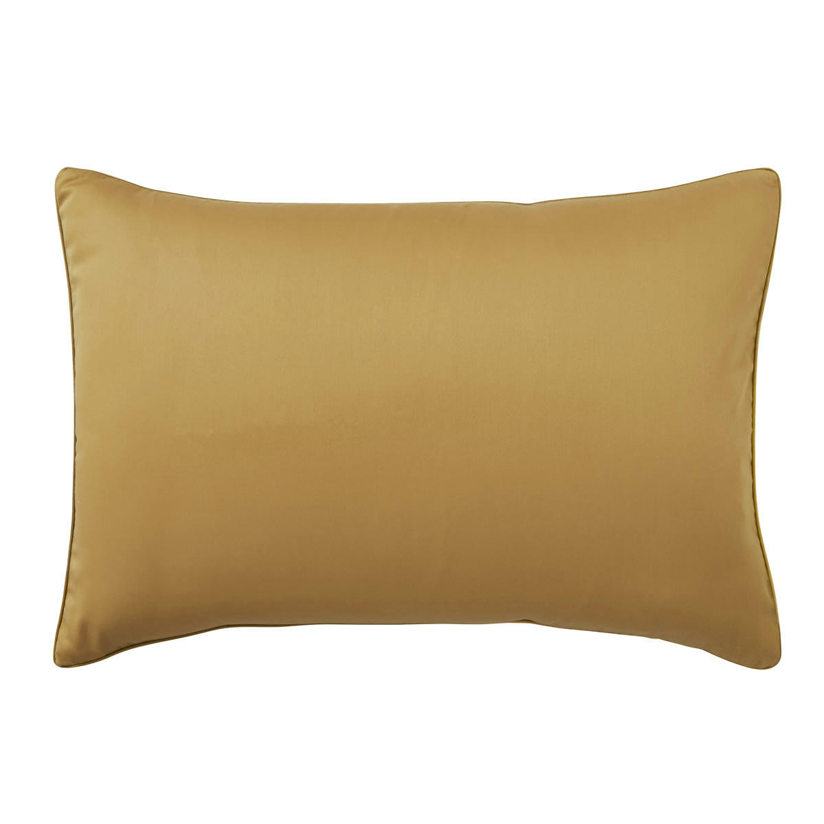 HOUBLON - Taie d'oreiler unie en satin de coton ocre 64x64