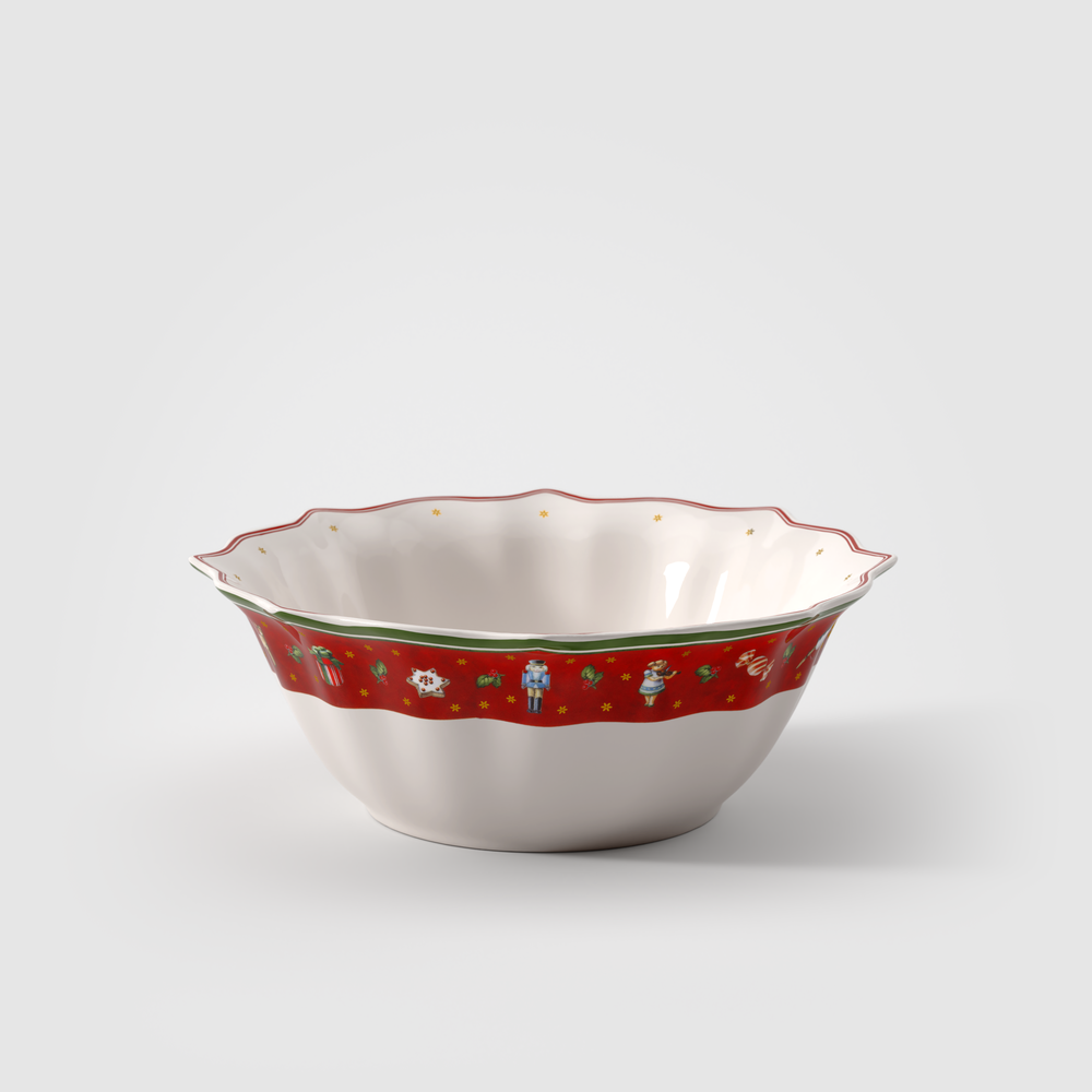 Toy's Delight Serving Bowl - Red, 47.4 oz, Premium Porcelain