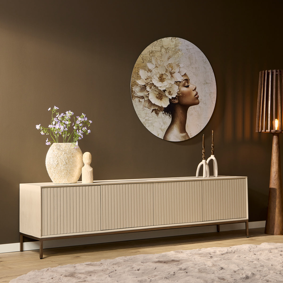 Starfurn tv meubel Madison - beige - 45x210x55cm