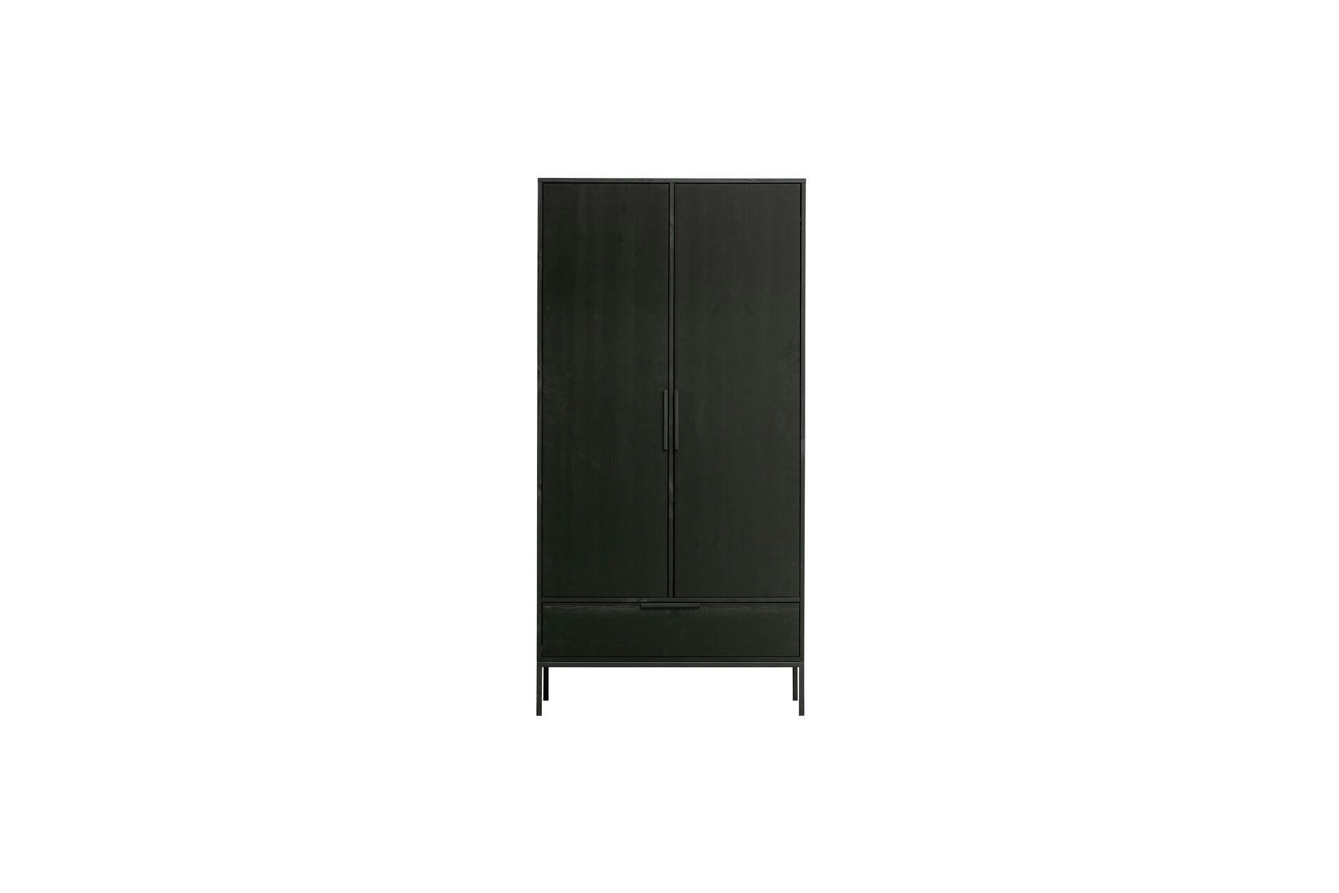 ADAM - Armoire 2 portes en bois noir