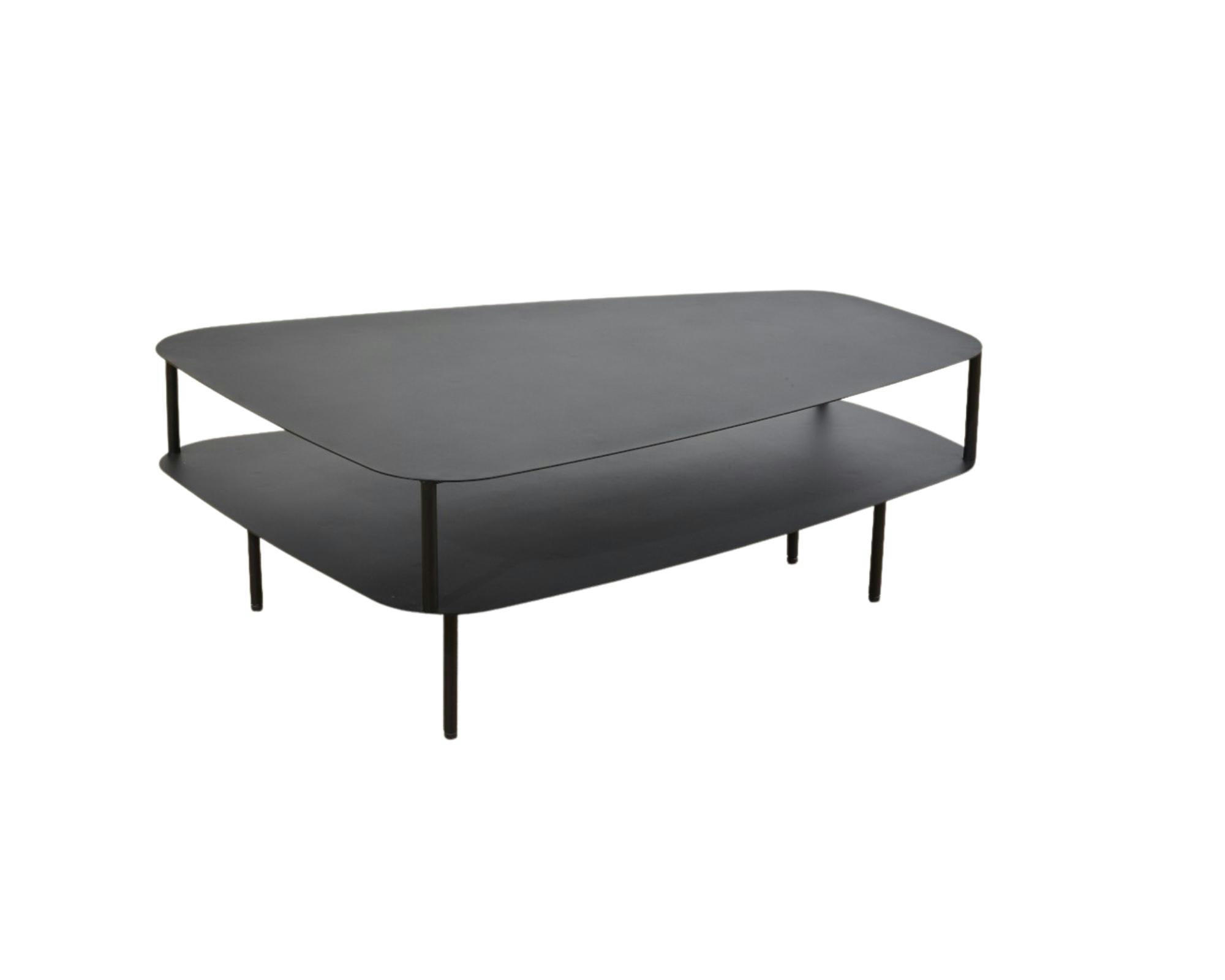 WEST SIDE - Table basse double plateau trapèze métal