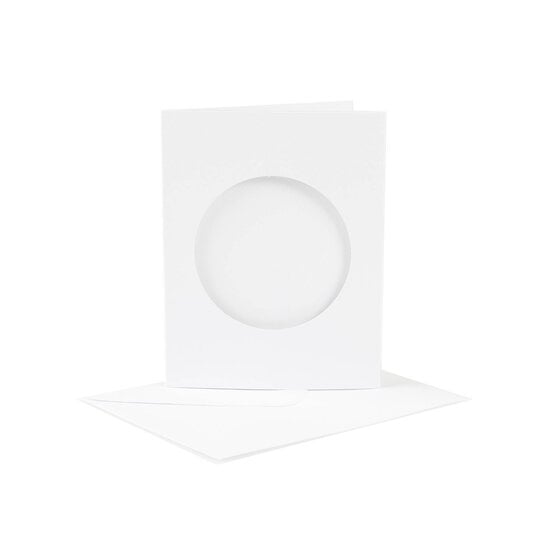 Mini White Trifold Circle Aperture Cards4 Pack