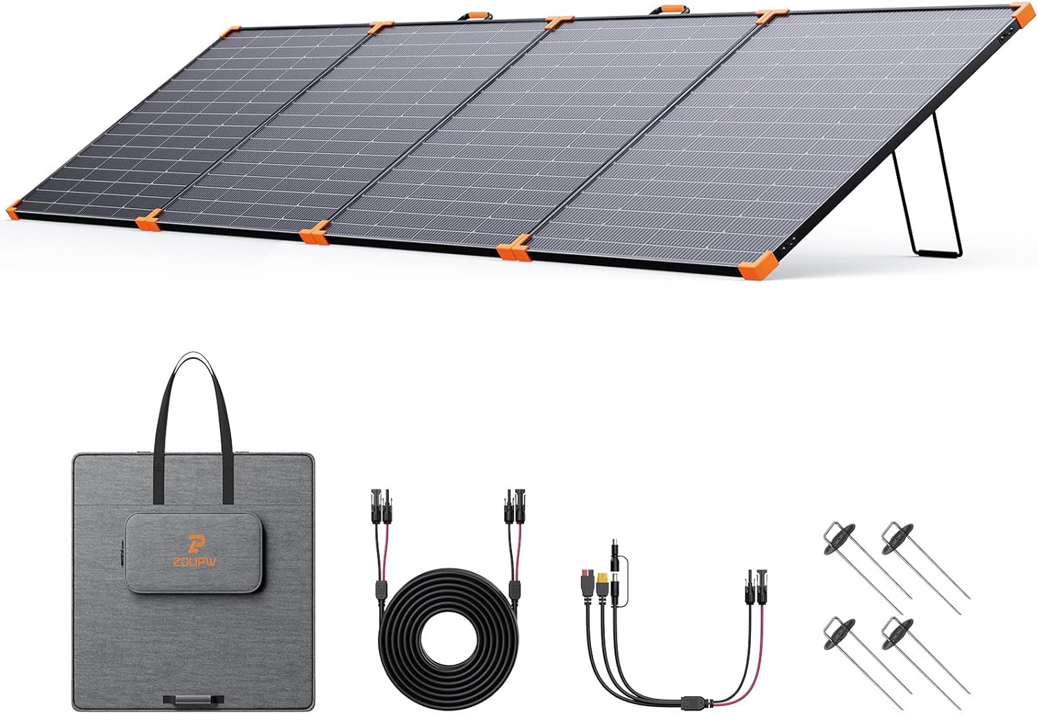 450W Portable Solar Panel 38V N-Type 16BB 25% High Efficiency Foldable Solar Charger for EcoFlow Delta/Anker C1000/Jackery/Bluetti Elite 100 IP68 Waterproof for Offgrid RV Power Backup