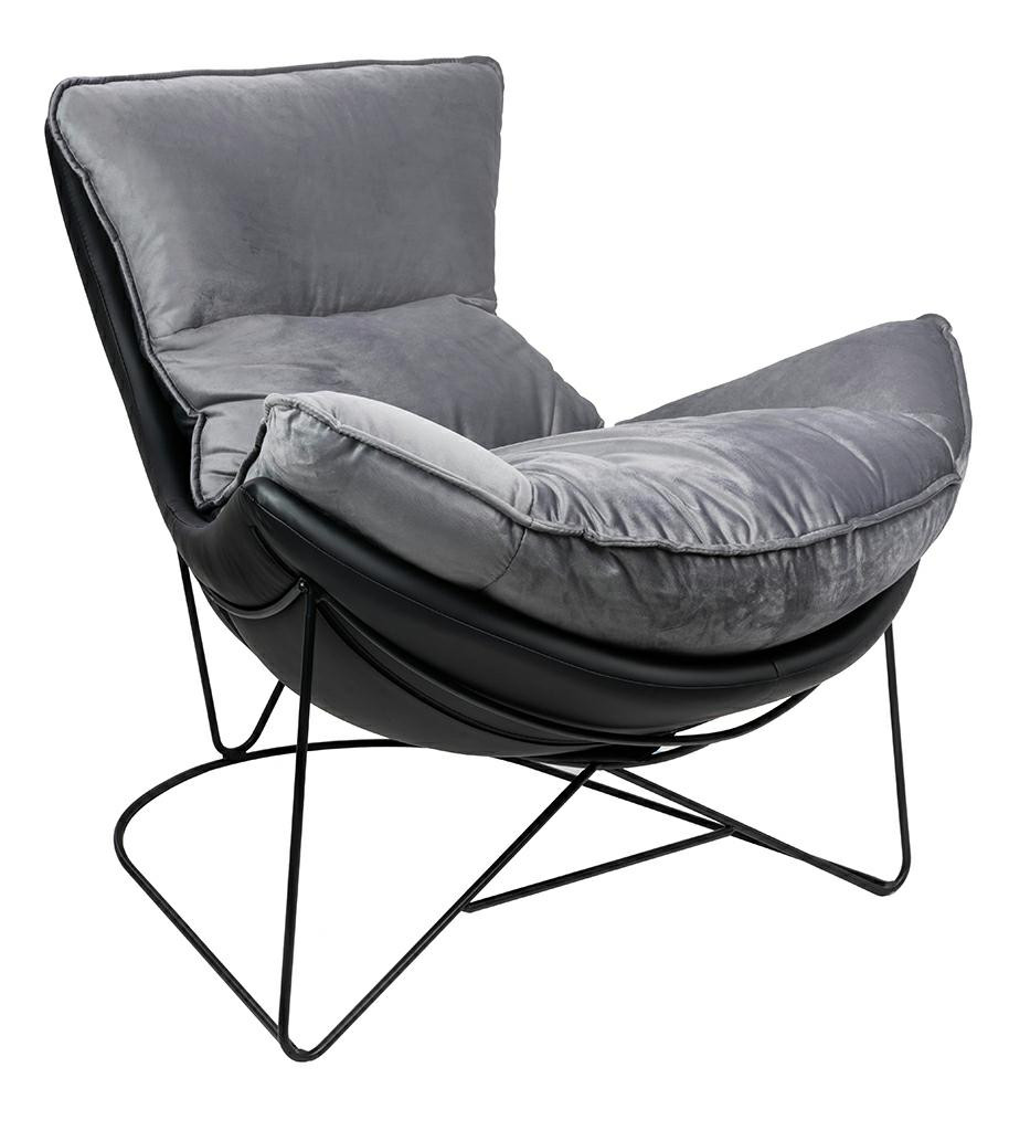 Fotel OTILIA STAND VELVET ciemnyszary welur