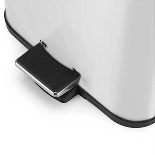SOGA 4X Stainless Steel Foot Pedal Bin Square White 12L
