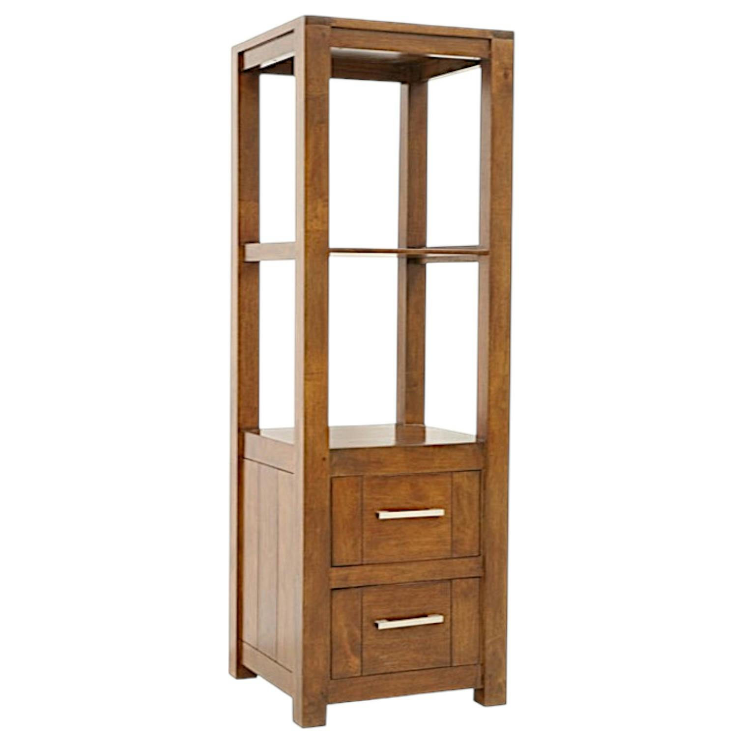 Colonne étagère moderne bois hévéa H151cm ATTAN