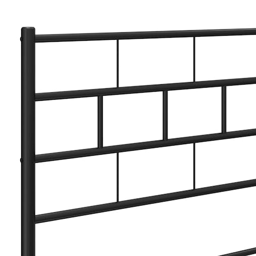 NNEVL Metal Bed Frame with Headboard Black 107x203 cm