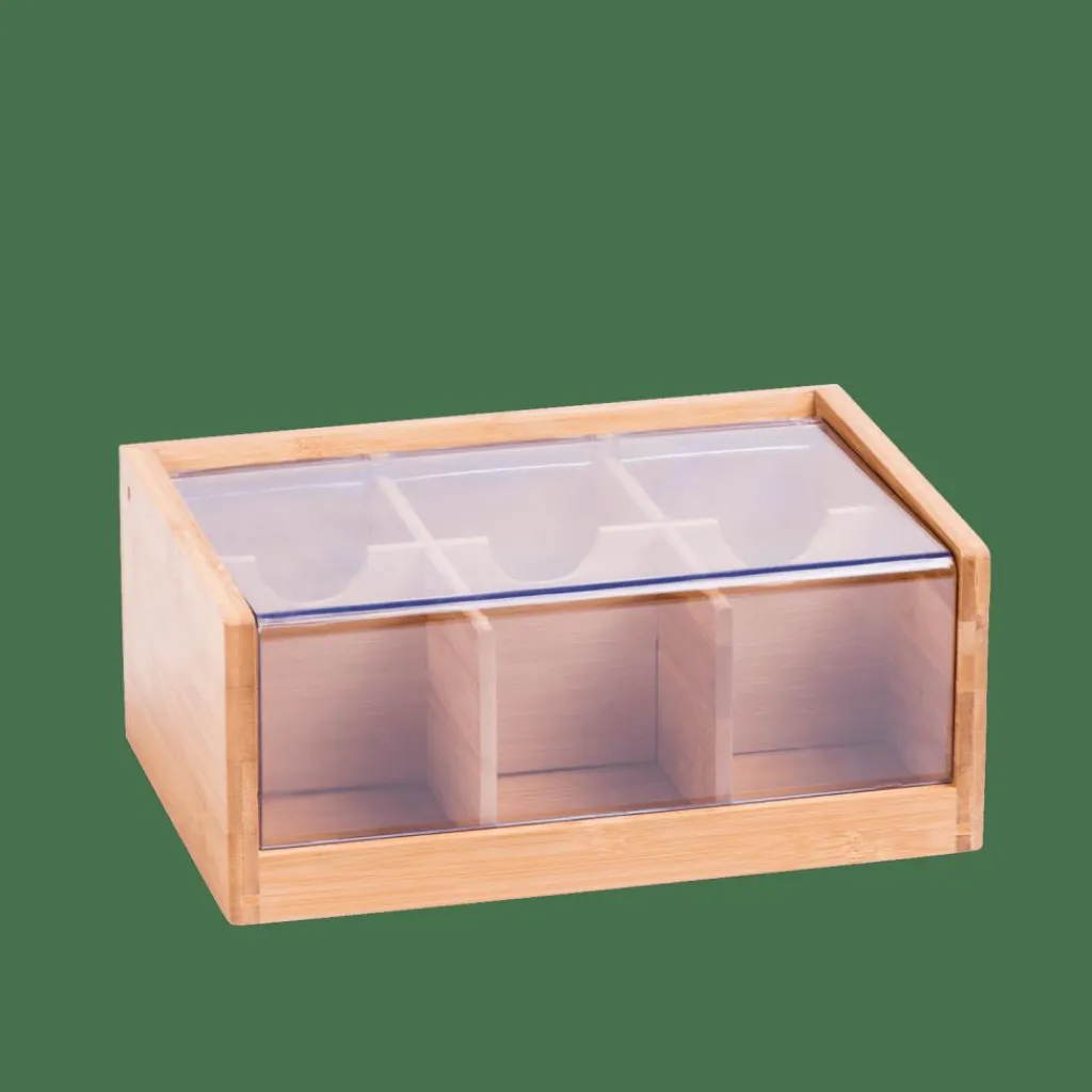 Accessoires Thé^CASA PANDA Boîte à Thé 6 Compartiments Transparent, Naturel