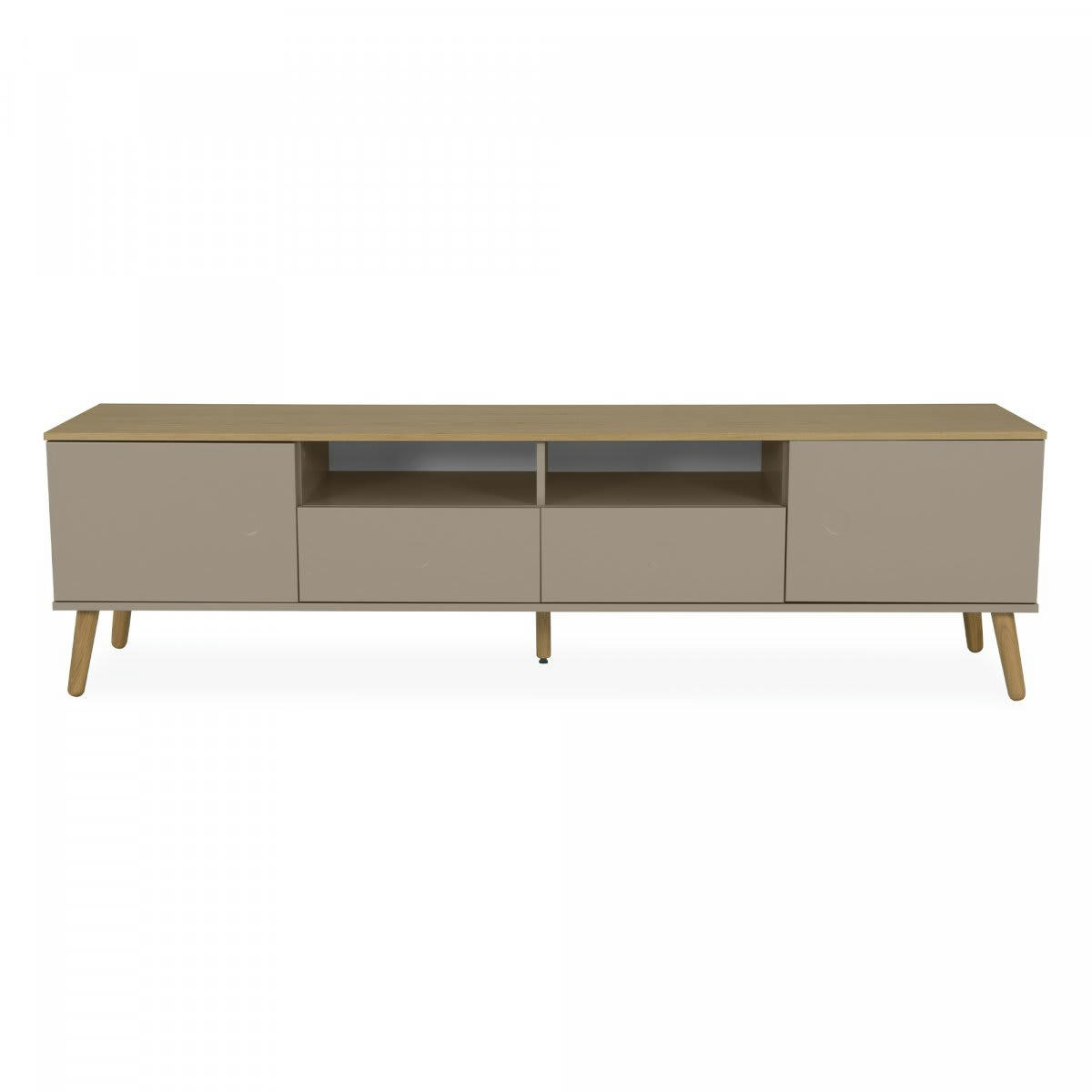 REZIO - Meuble TV scandinave 192cm taupe