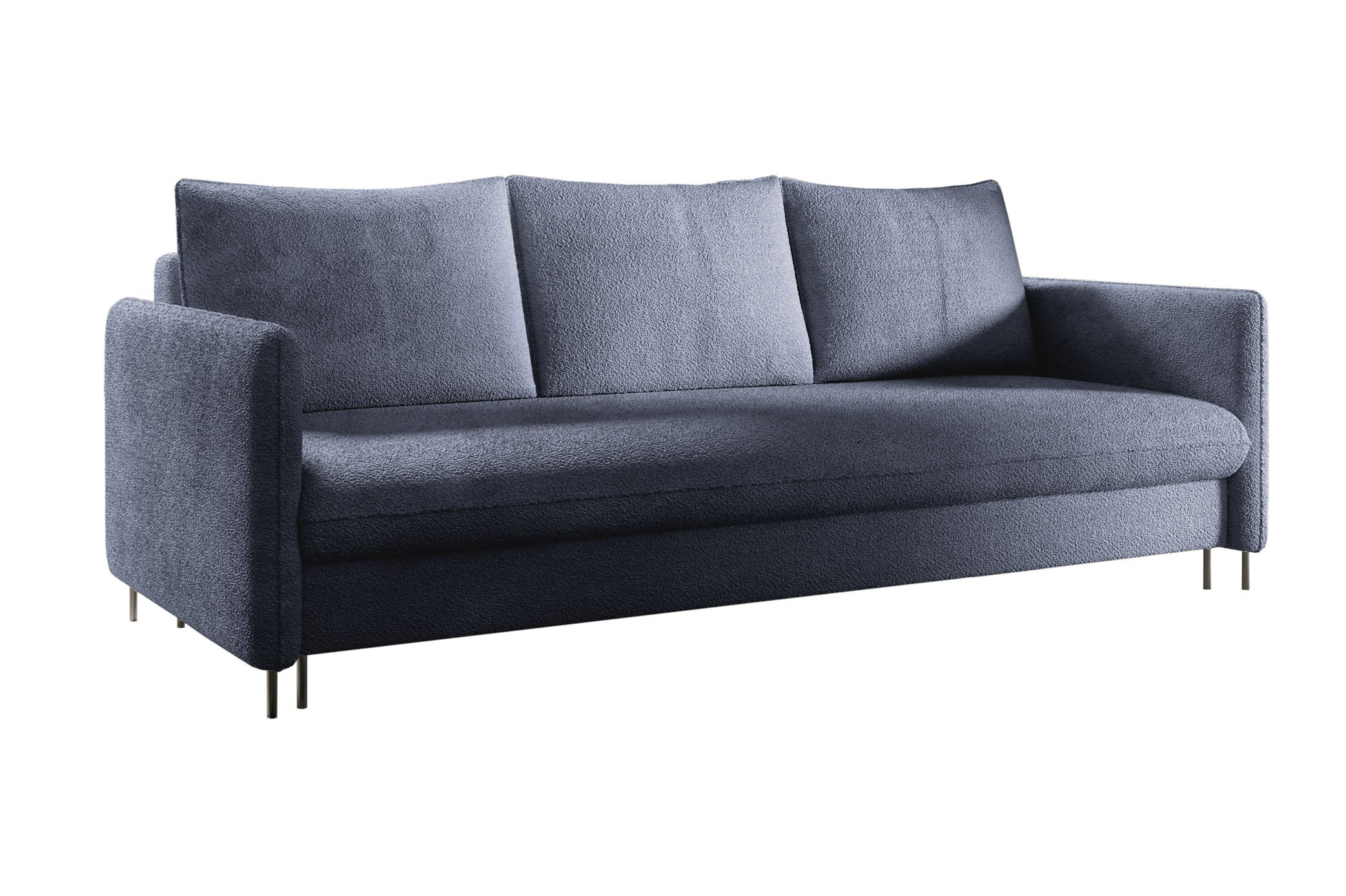 Trzyosobowa sofa BELIS BOUCLE granatowa z funkcją spania