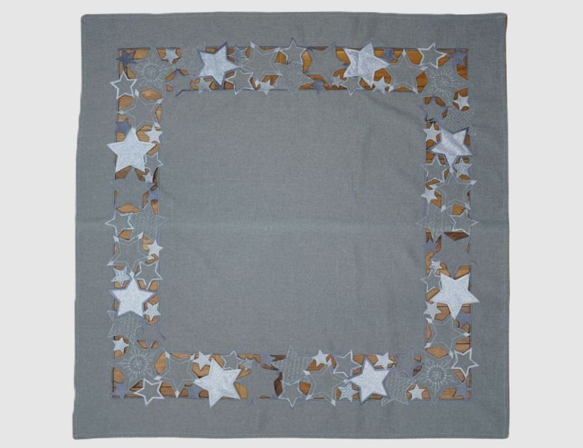 Tischdecke Stern Silber