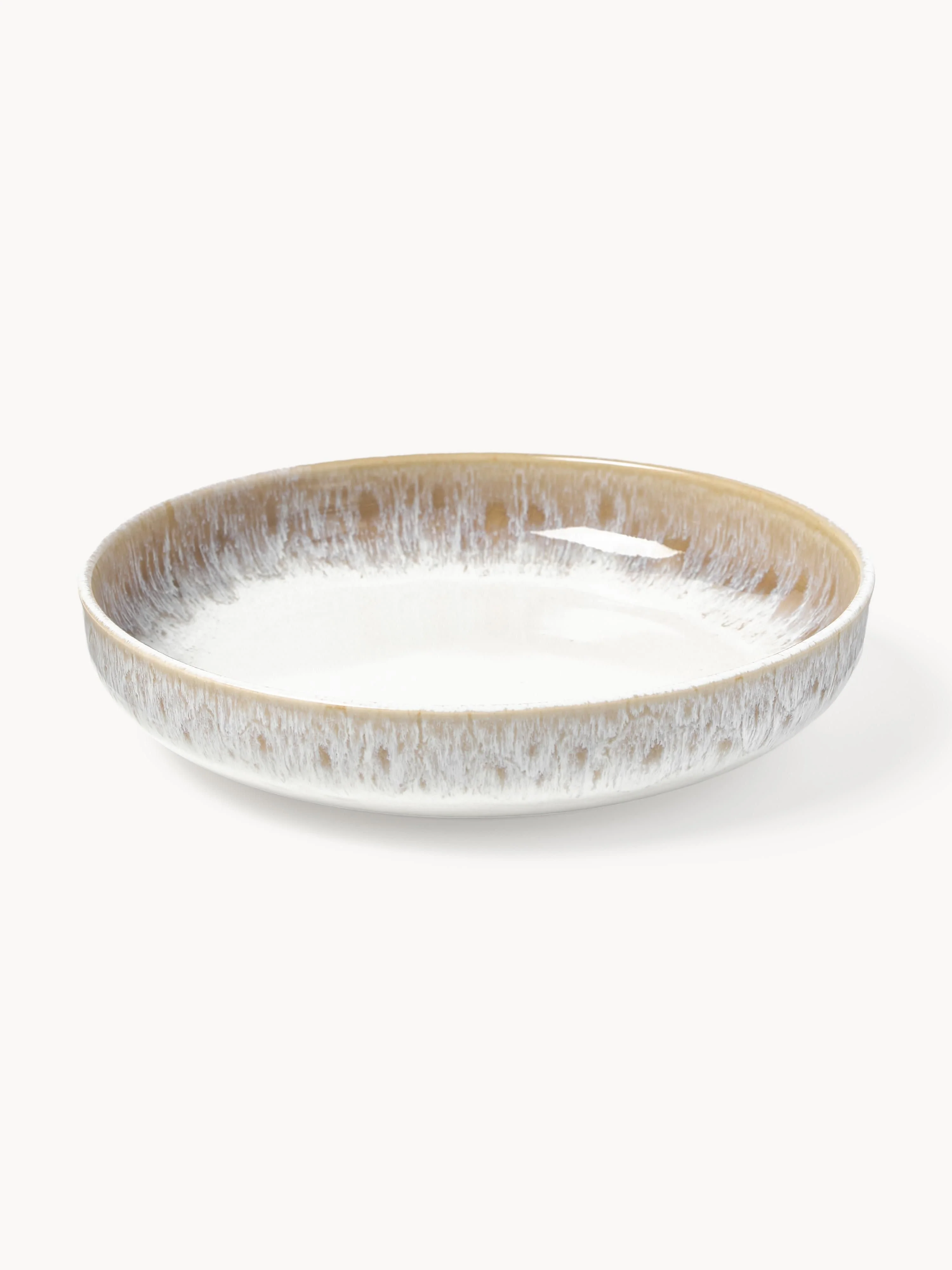 Handgemachte Pastateller Danza mit reaktiver Glasur, 4er-Set