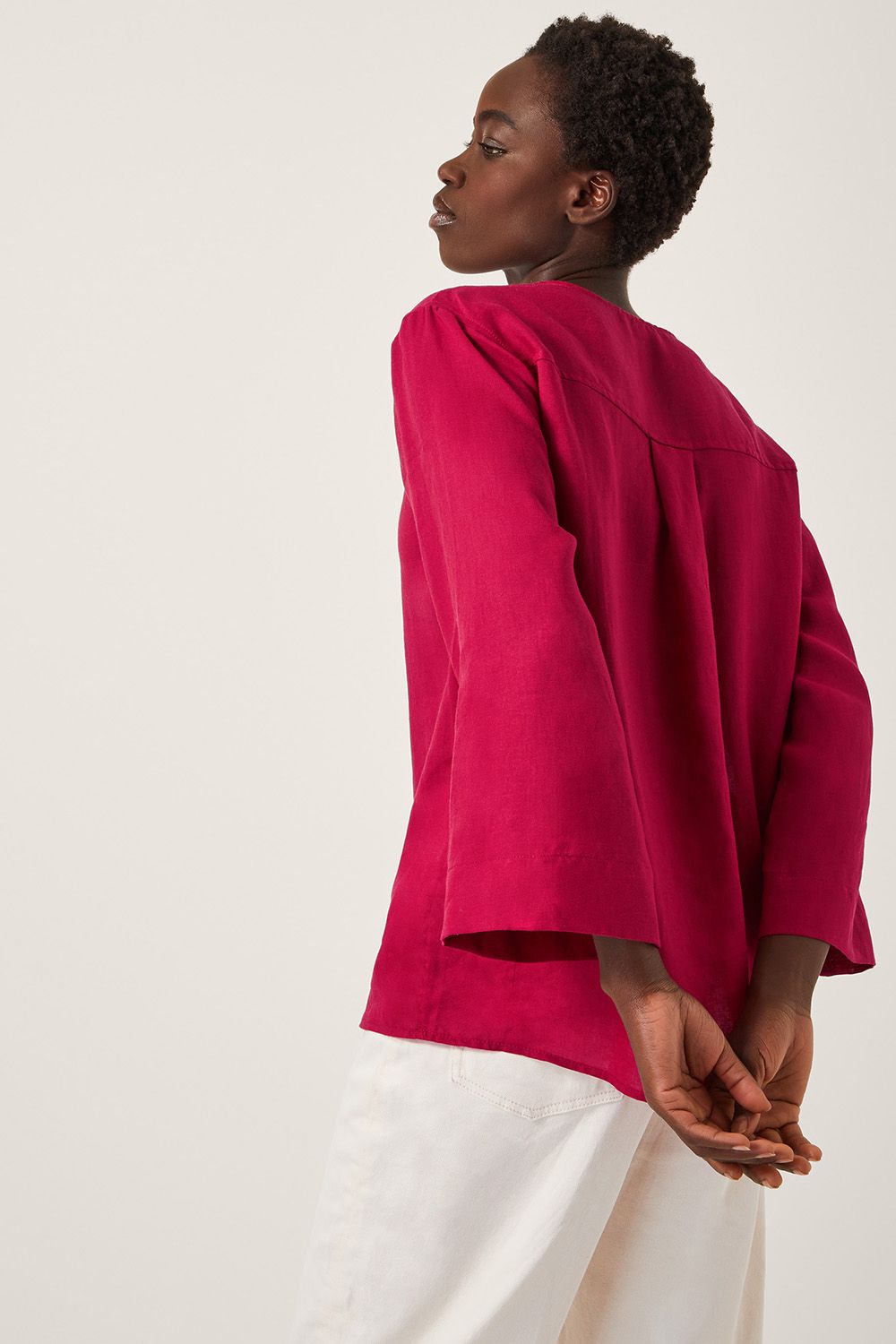 Monsoon Mischa Tie Front Tunic Top Red