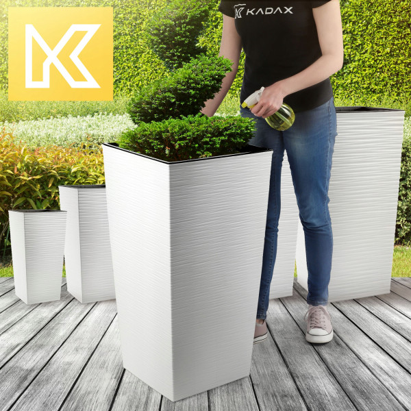 Kadax Donica Doniczka Wkład 39x75cm Wysoka Biała