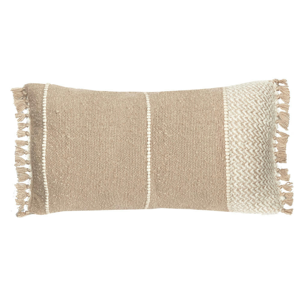 VUE SUR LA MER - Berber beige d'avoine cushion 35x60