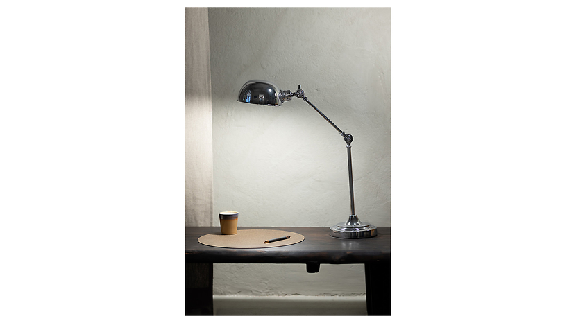 Lampka biurkowa Portland metalowa srebrna